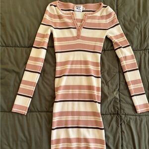 Striped Ribbed Knit Dress